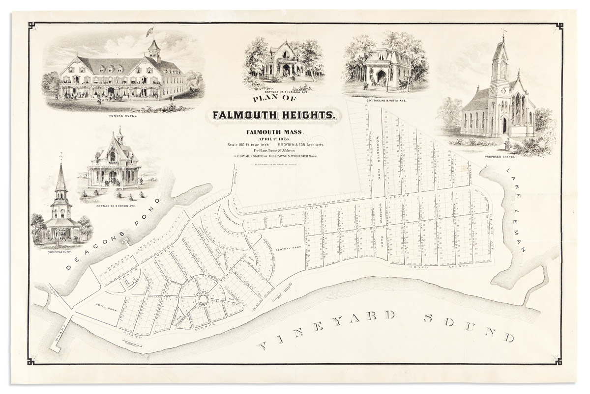 (CAPE COD.) John Henry Bufford. Plan of Falmouth Heights, Falmouth Mass.